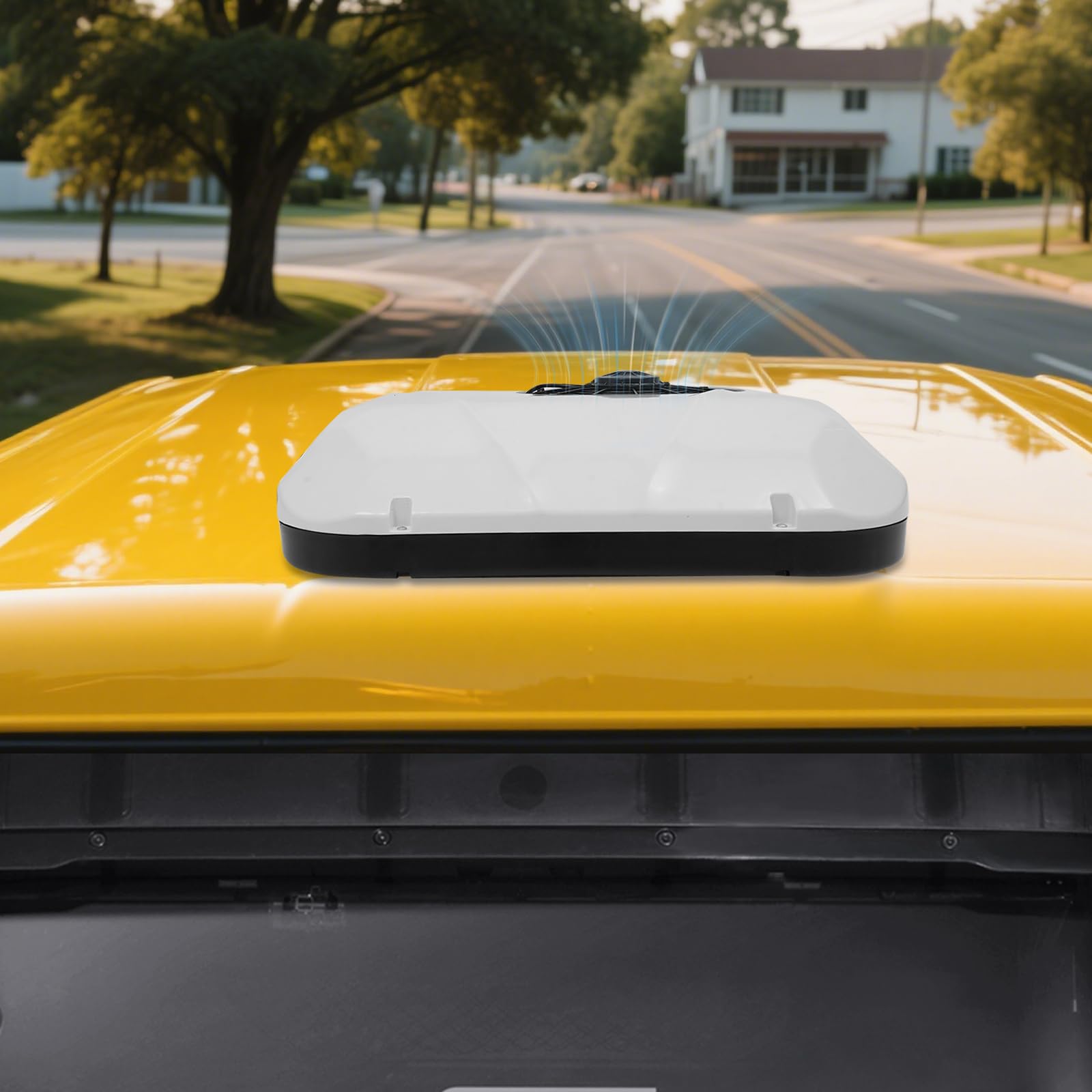 Aire acondicionado de techo ultrafino de 12 V, silencioso, eléctrico automotriz, unidad de aire acondicionado con calefacción y refrigeración, universal para caravanas, caravanas, camping, camiones y