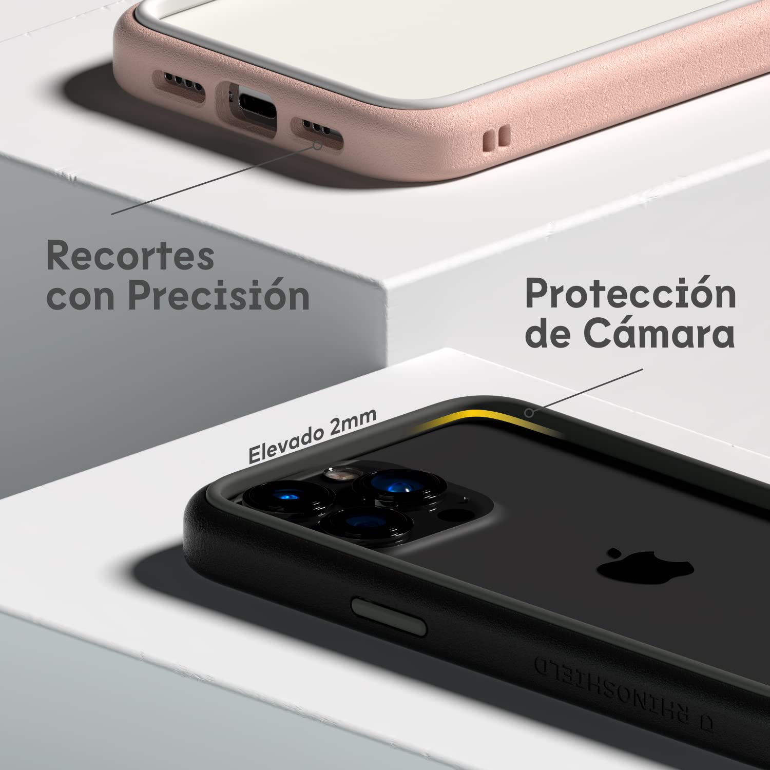 RhinoShield Funda Compatible con [iPhone 14/13 Pro/ 13] Mod NX Protectora Modular sin Placa Trasera, diseño Delgado, a Prueba de Golpes con protección contra caídas de Grado Militar - Verde Camuflaje