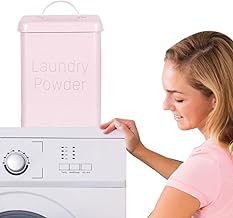 Washing Powder Bucket 4L, Soap Laundry Washing Powder Washing Powder Storage Container, Metal Laundry Powder Tin Square Washing Powder Box with Lid and Scoop for Bathroom, Kitchen Hotels