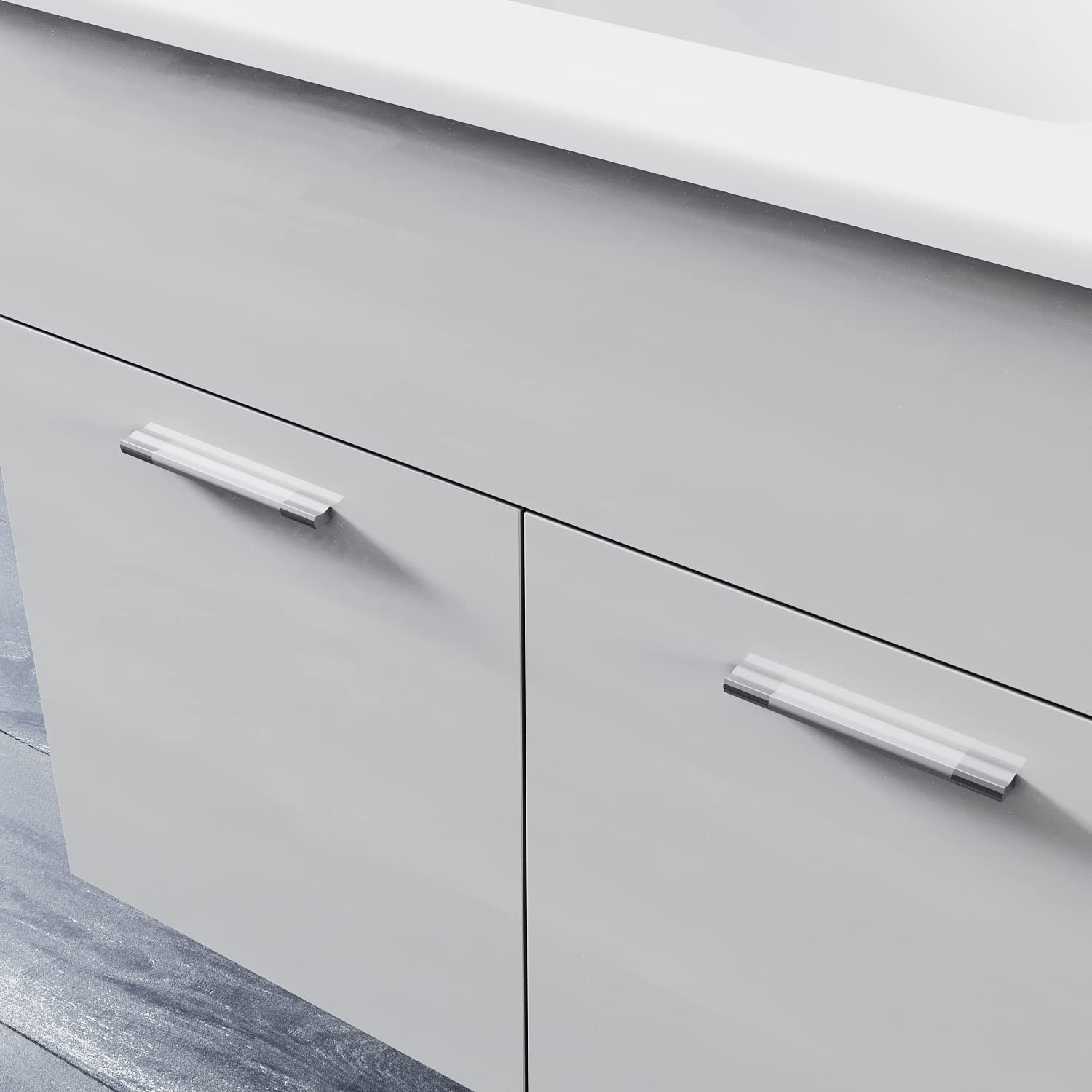 SONNI Badmöbel Set mit Waschbecken mit Unterschrank und Spiegel Badezimmermöbel mit Hochschrank Waschtisch 4-teilig 60cm Hochglanz weiß für kleine Bäder