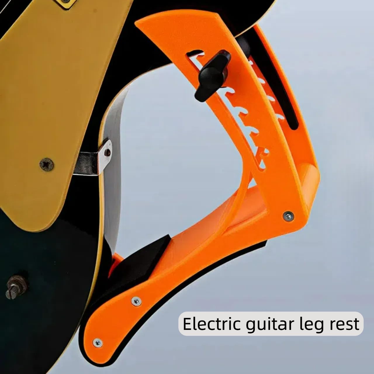 Repose-pieds de guitare - Largeur réglable - Pour guitare électrique, classique et acoustique - Pour homme - Orange