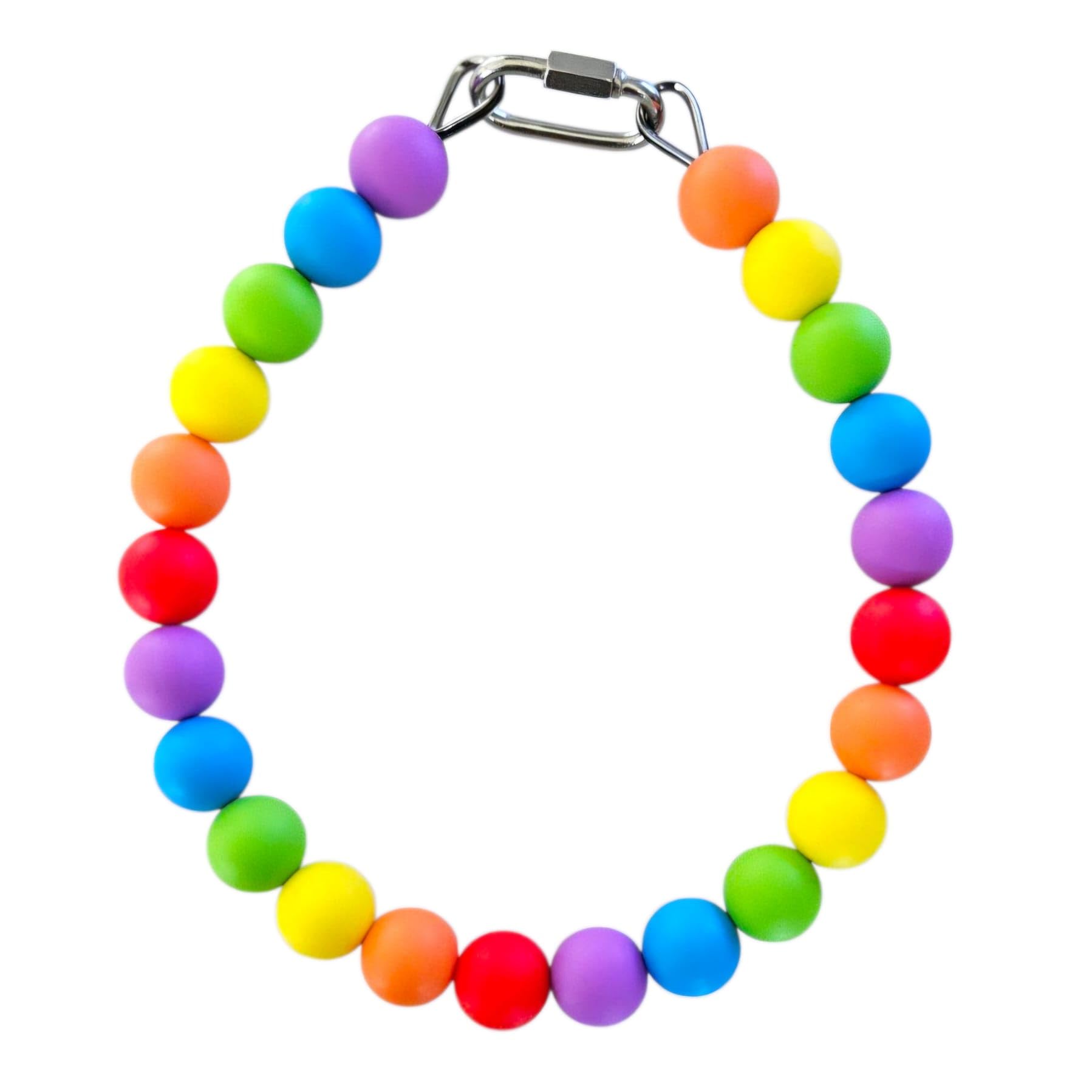 OKGN Collars Silicone Bead Collar - Waterproof - 100% Non-Toxic - Scent Free & Odor Resistant All Breeds - Rainbow (Pride) (18)