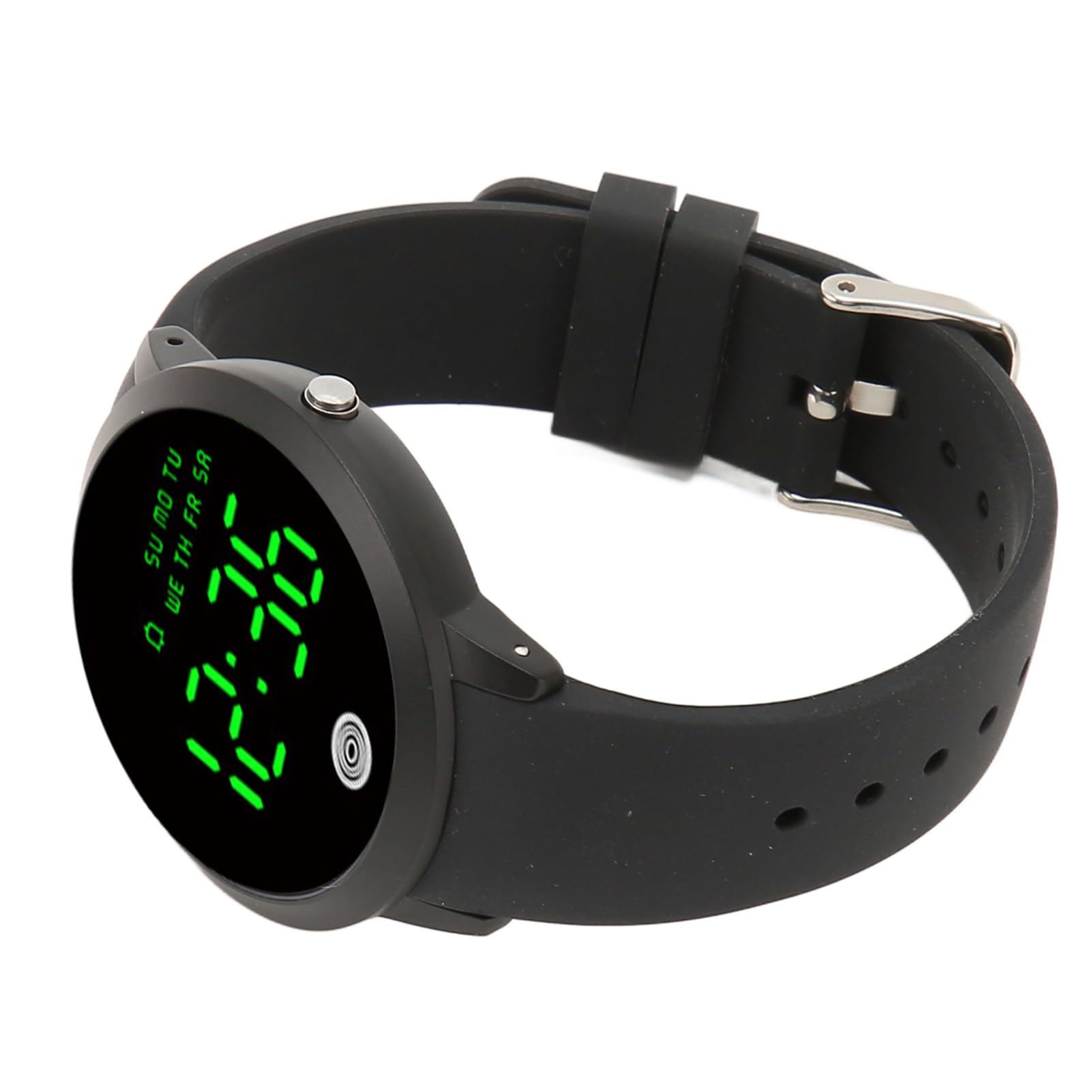 LJCM Reloj, Pantalla a Color Redonda Retroiluminada a Prueba de Golpes Simple 12 24 Horas de Conmutación SHO Hombres Reloj Digital para el Trabajo (Talla Grande)