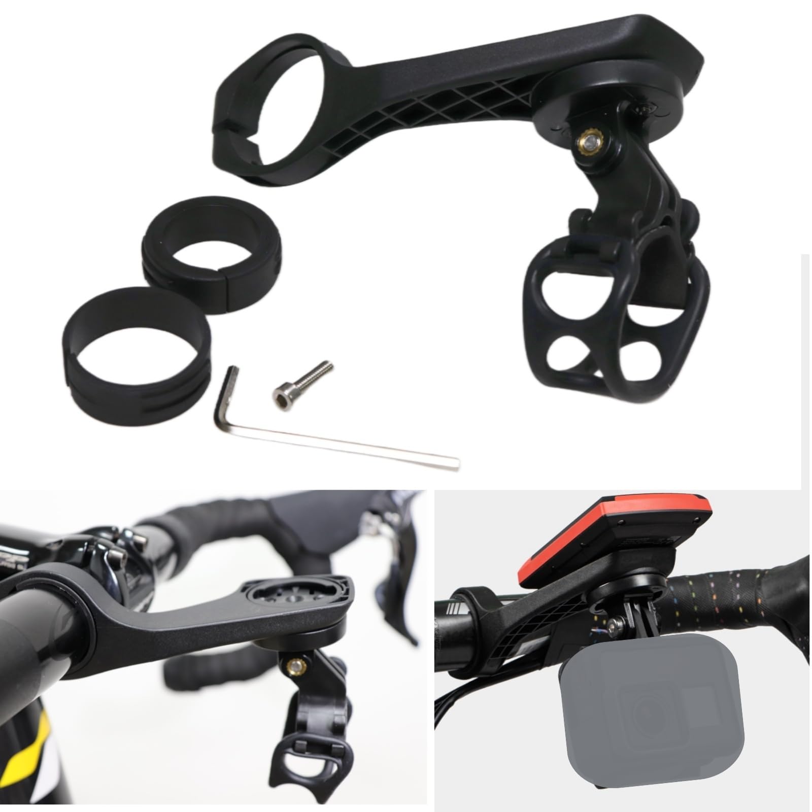 Soporte de montaje para bicicleta compatible con Garmin/Mage ne/Black Bird/IGP Sport GPS computadora con soporte para luz de bicicleta/soporte de interfaz de cámara Go Pro
