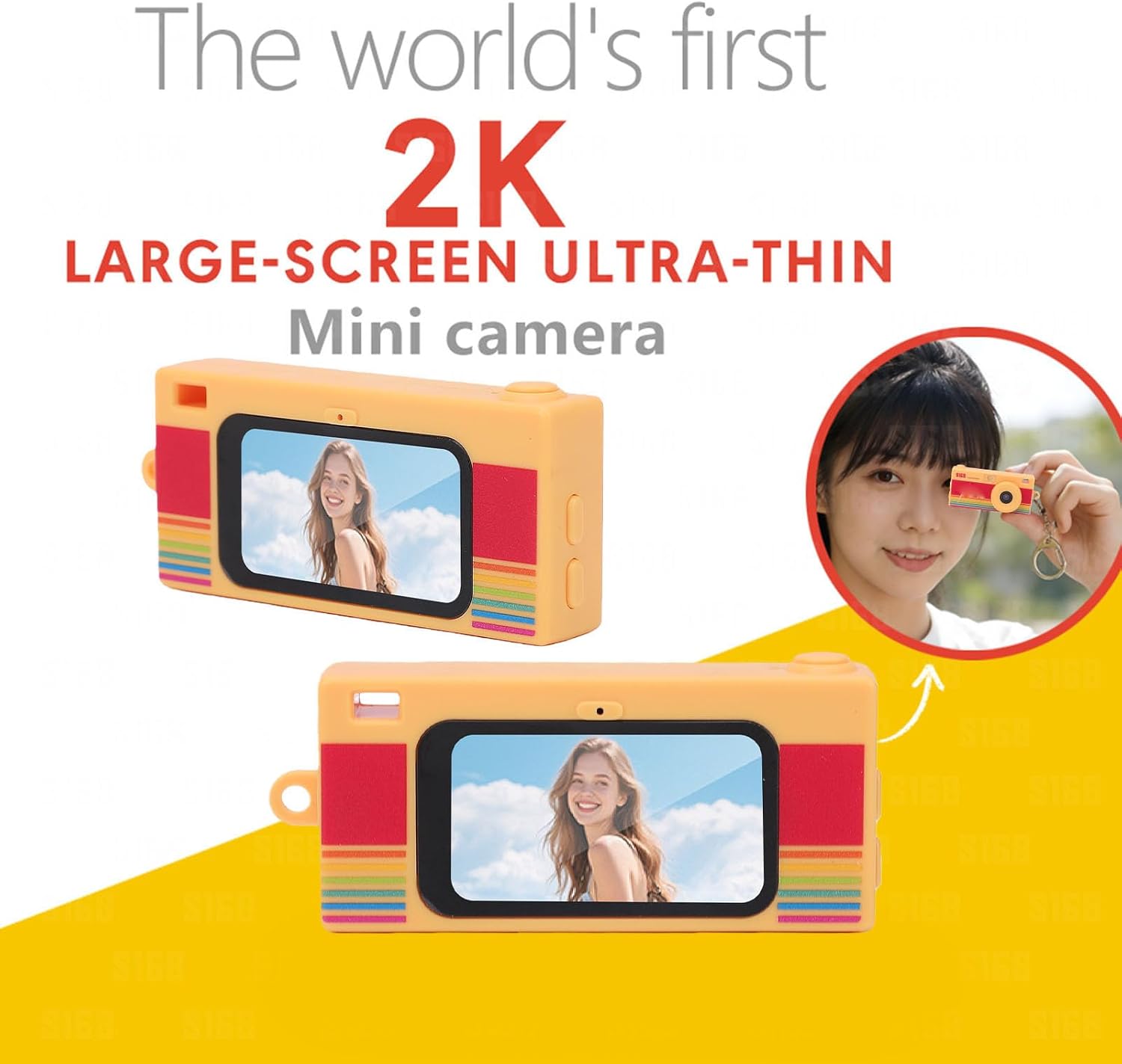 Zopsc Keychain Digital Camera, 2K 12MP Auto Focus 110 Degree Wide Angle Lens Retro Keychain Digital Camera with 1.47 Inch Screen for Teens Girls Boys