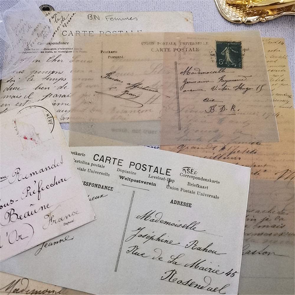 GIVBRO Decorative Scrapbook Background Paper Vintage Paper Pads Semi-transparent Butter Paper Cards For DIY Craft 10 * 14cm, 16 Pcs (#D - View #3