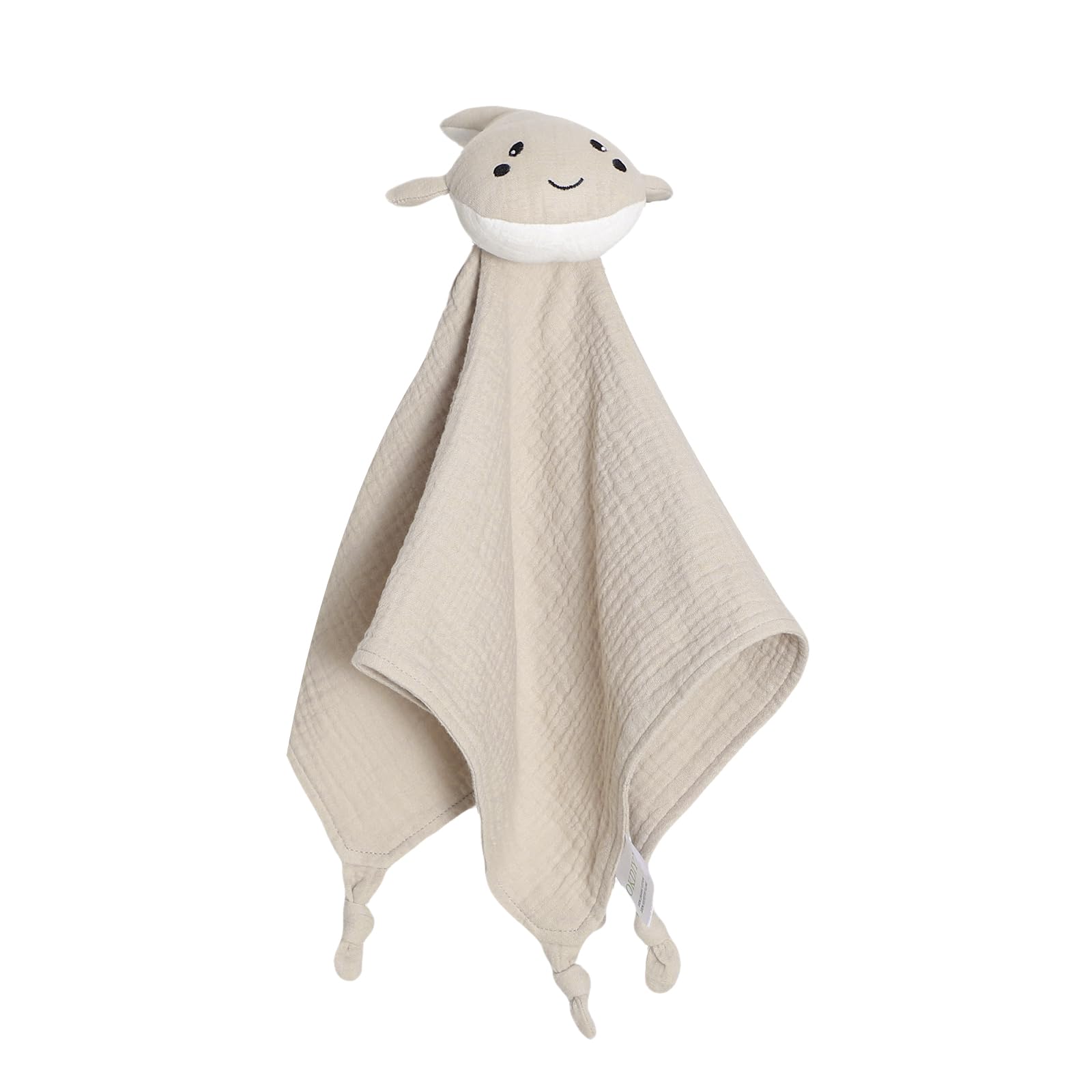 Organic Cotton Muslin Loveys for Babies,Security Blankets for Baby Lovey,Unisex Baby Essentials Neutral,Baby Registry Search,Newborn Baby Gifts for Boys and Girls (Whale Khaki)