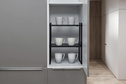 Miniatura 9 de Nxconsu Expandable Cabinet Shelf Organizer Storage Rack Shelf Riser for Kitchen Pantry Cupboard Bathroom Under Sink Counter Countertop Desk Space