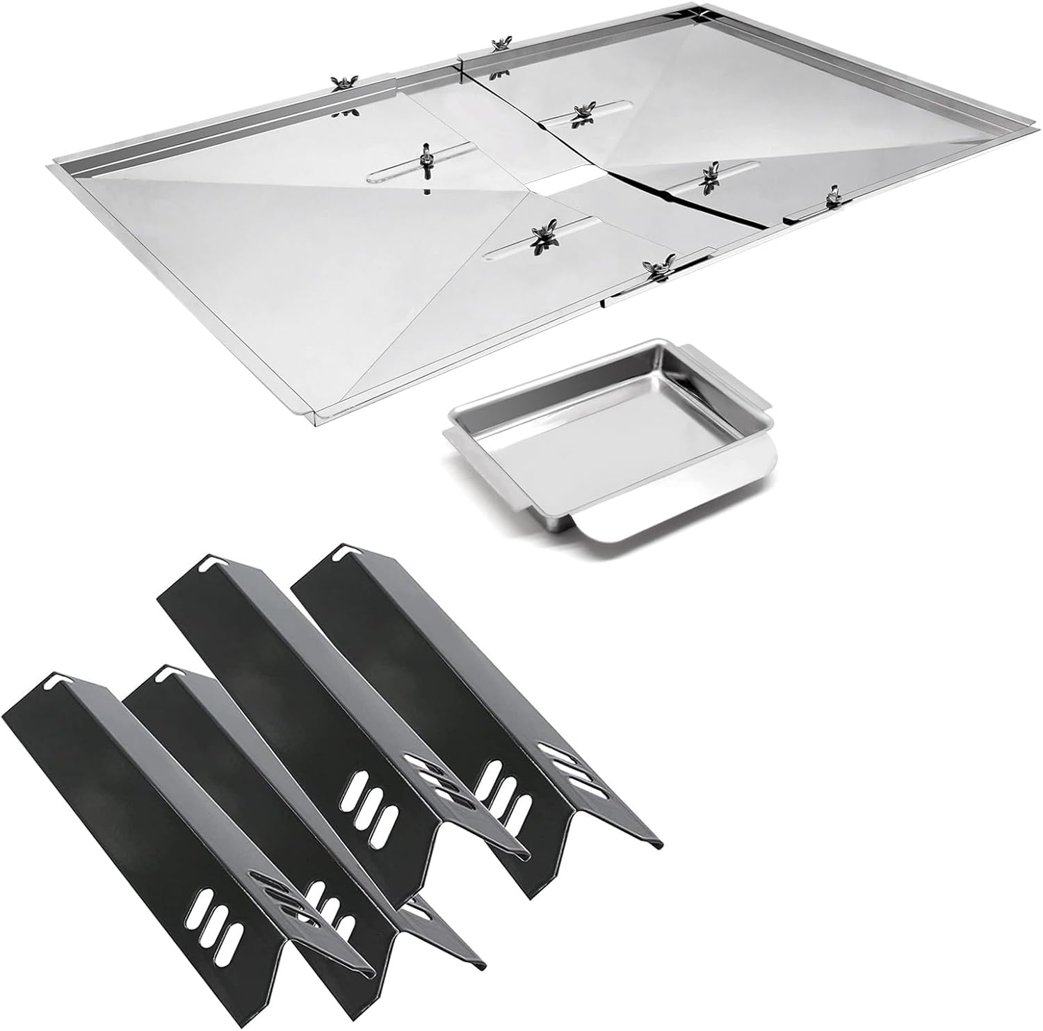 15 inch Grill Heat Shields and Drip Pans Replacement for