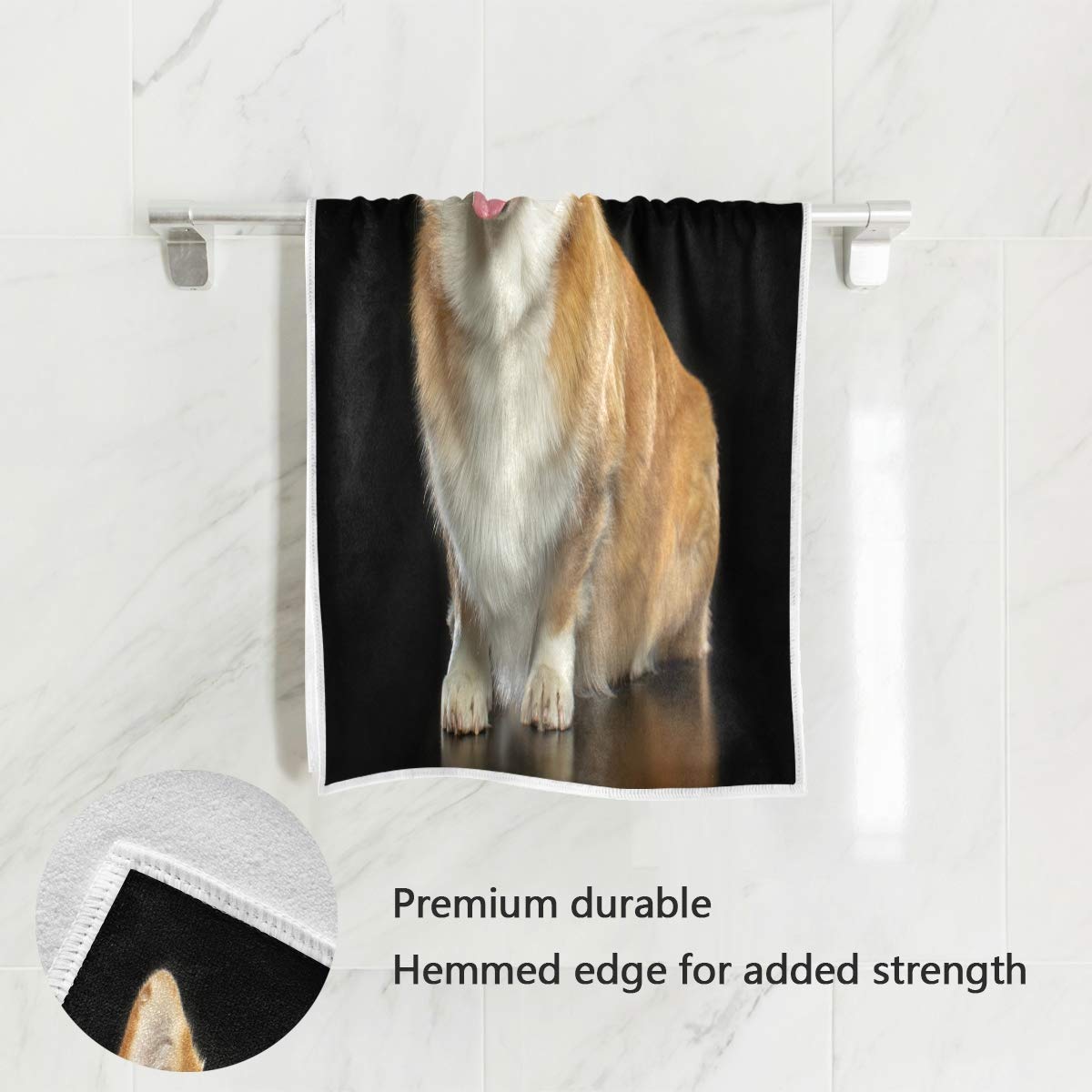 GIGIJY - Toalla de mano para perro, diseño de corgi galés, muy absorbente, suave, para el hogar, cocina, baño, gimnasio, (1 juego de 4 unidades) para adultos niños y niñas, 76 x 38 cm