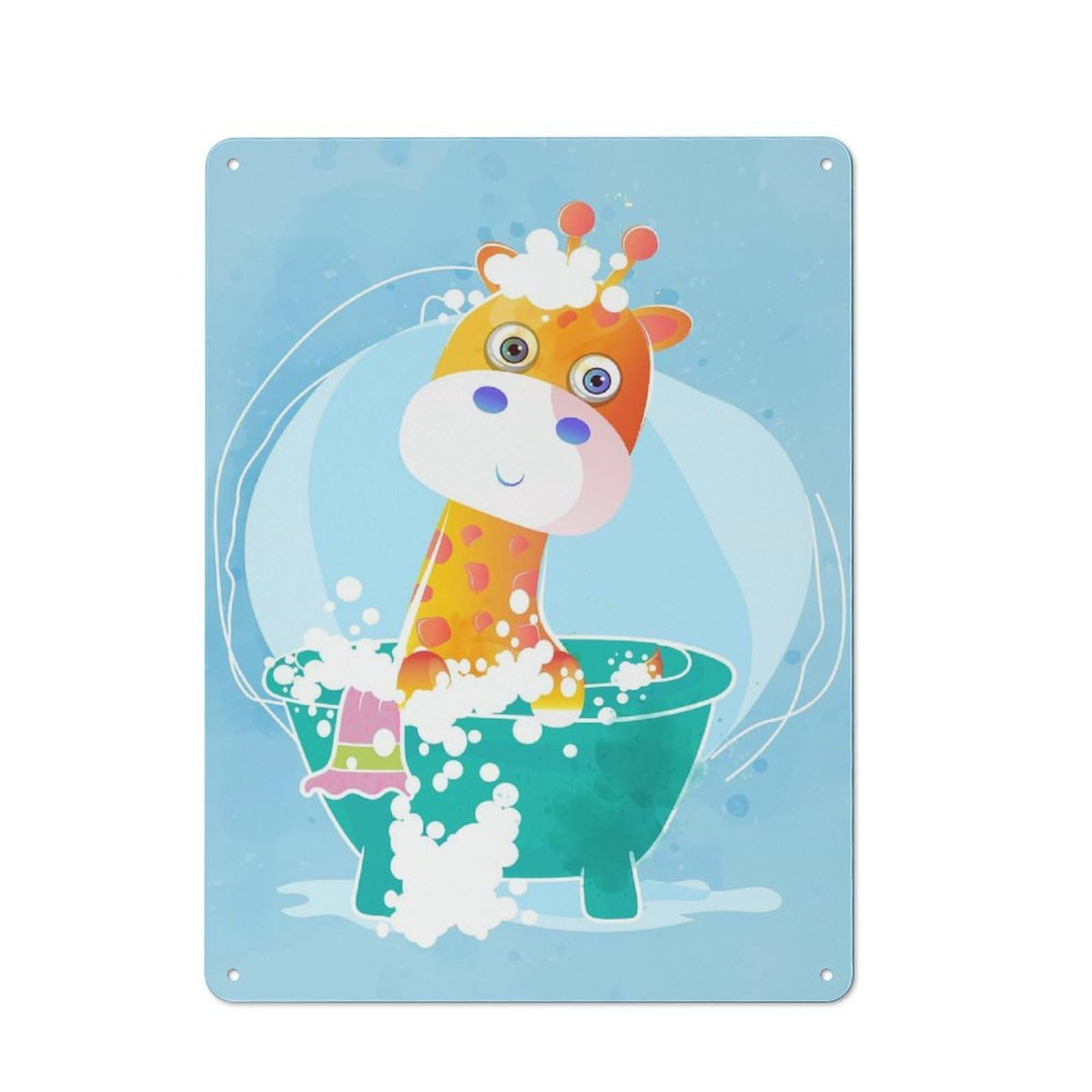Junmoney Style-14 Giraffe Rustic Metal Sign 40X30cm For Hobby Room Or Studio, Suited To Hobby Room Decor Fans