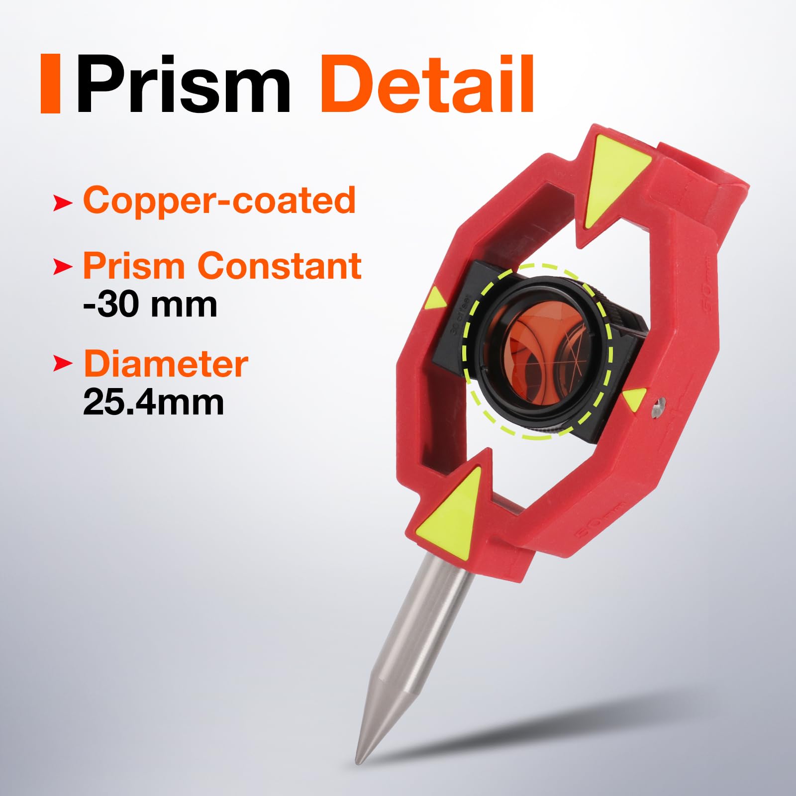 Mini prisma con 4 poli, mini prisma di rilievo per stazione totale rilevamento prisma costante 0/-30 mm offset