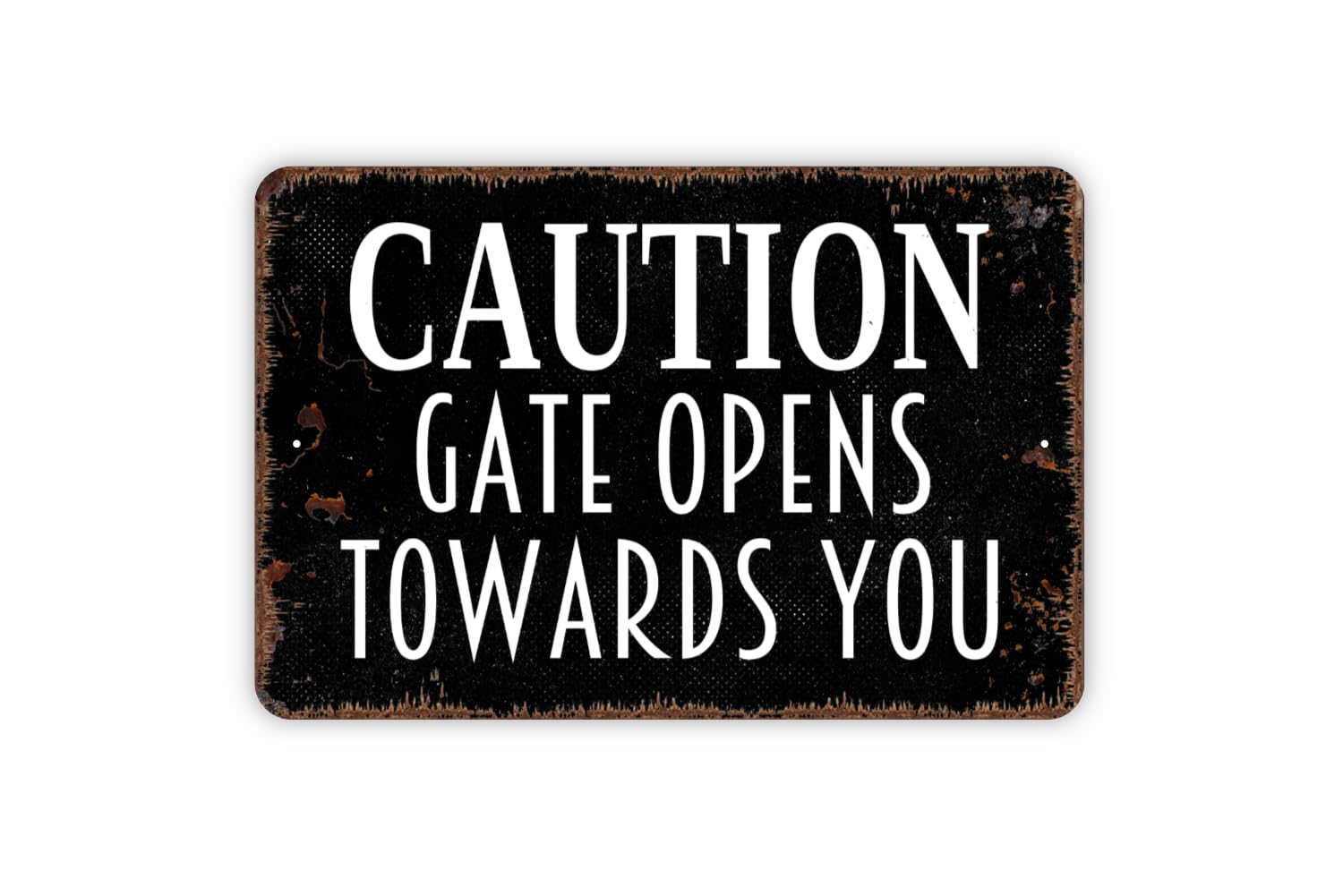 Caution Gate Opens Toward You Sign Metal Tin Sign Metal Sign Plaque Poster 8X12 Inches