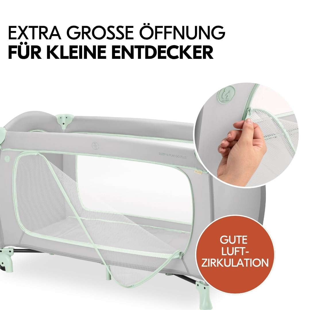 hauck Sleep N Play Go Plus Baby Reisebett Set - Dusty Mint
