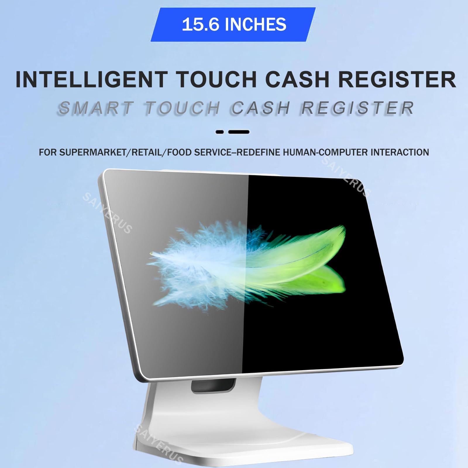 Terminal POS para pequeñas Empresas, Punto de Venta Caja registradora con Windows-10 Professional, Pantalla táctil de 15,6", 4 GB de RAM, SSD de 64 GB, 1920 x 1080 píxeles (Solo Hardware)