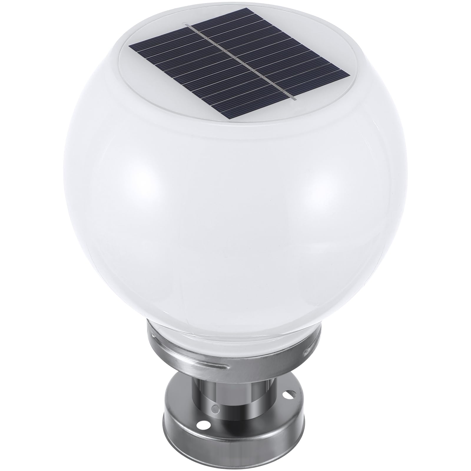 Uonlytech Posto Esterno Luce Apparecchi di Solar Powered Sfera Pilastro Luci Con Pier Mount Base Solor Prato Lampada Luce Della Sfera per Il Giardino Cancello Colonna Decorazione