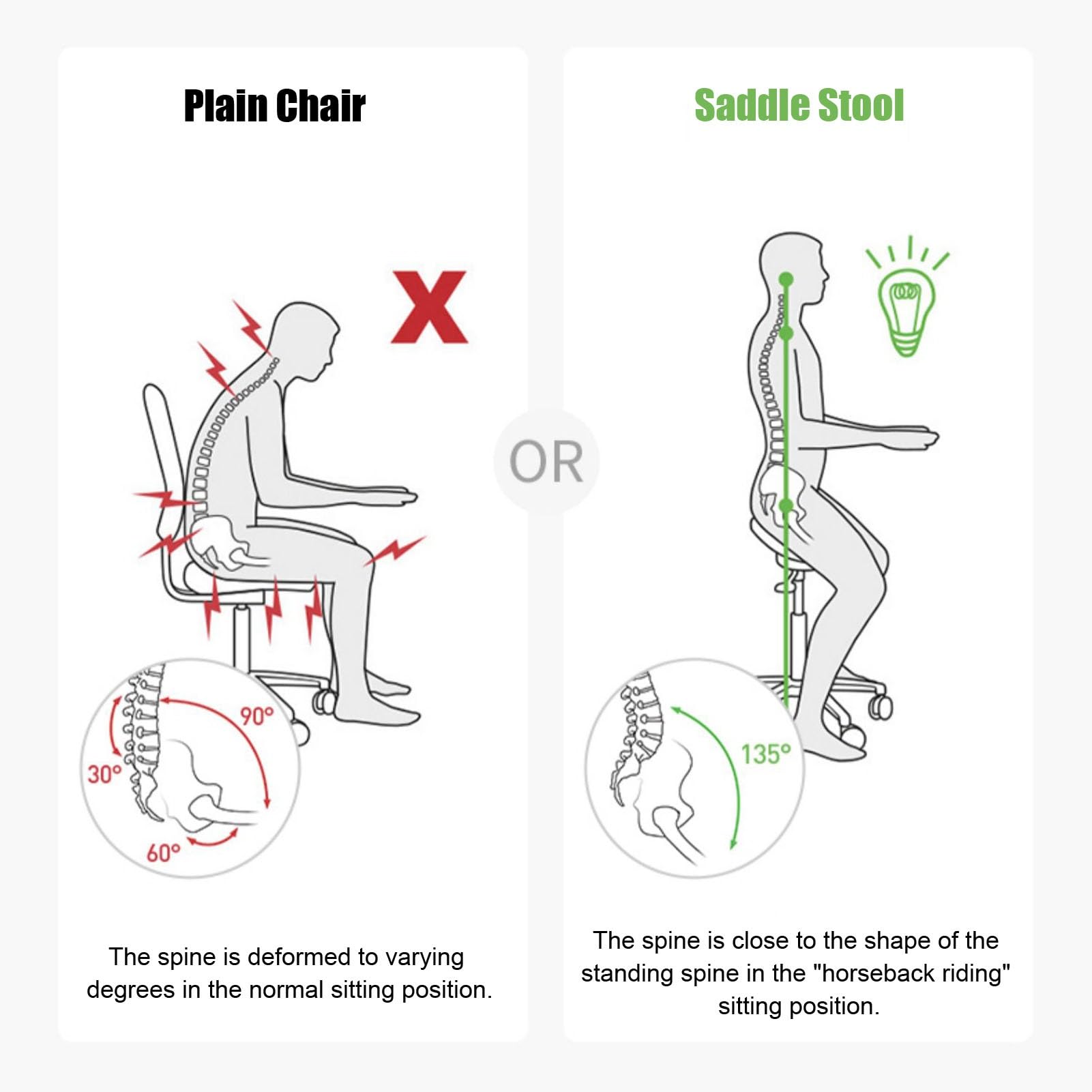 Taboret zabiegowy, profesjonalny ergonomiczny stołek siodłowy, regulowany hydrauliczny fotel siodłowy z kółkami, krzesło biurowe antygarbowe dla stylisty salonu/Lash Tech (kolor: ciemnoróżowy)