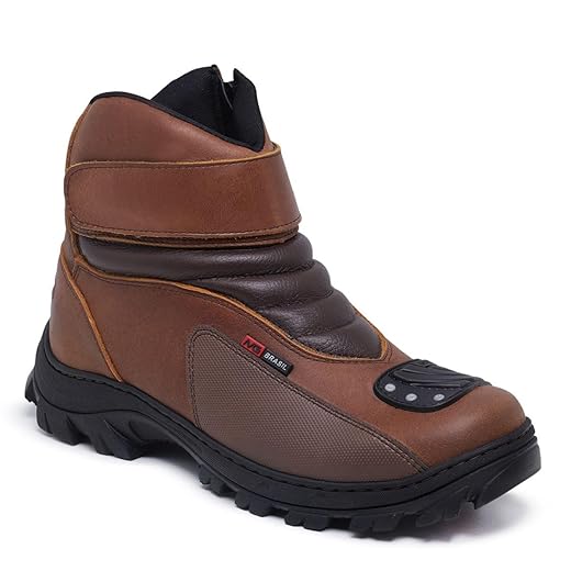 Bota Motociclista Coturno Masculino Couro Legítimo Sola Antiderrapante Costurada 360° Palmilha Gel Zíper Lateral Forrada Acolchoada