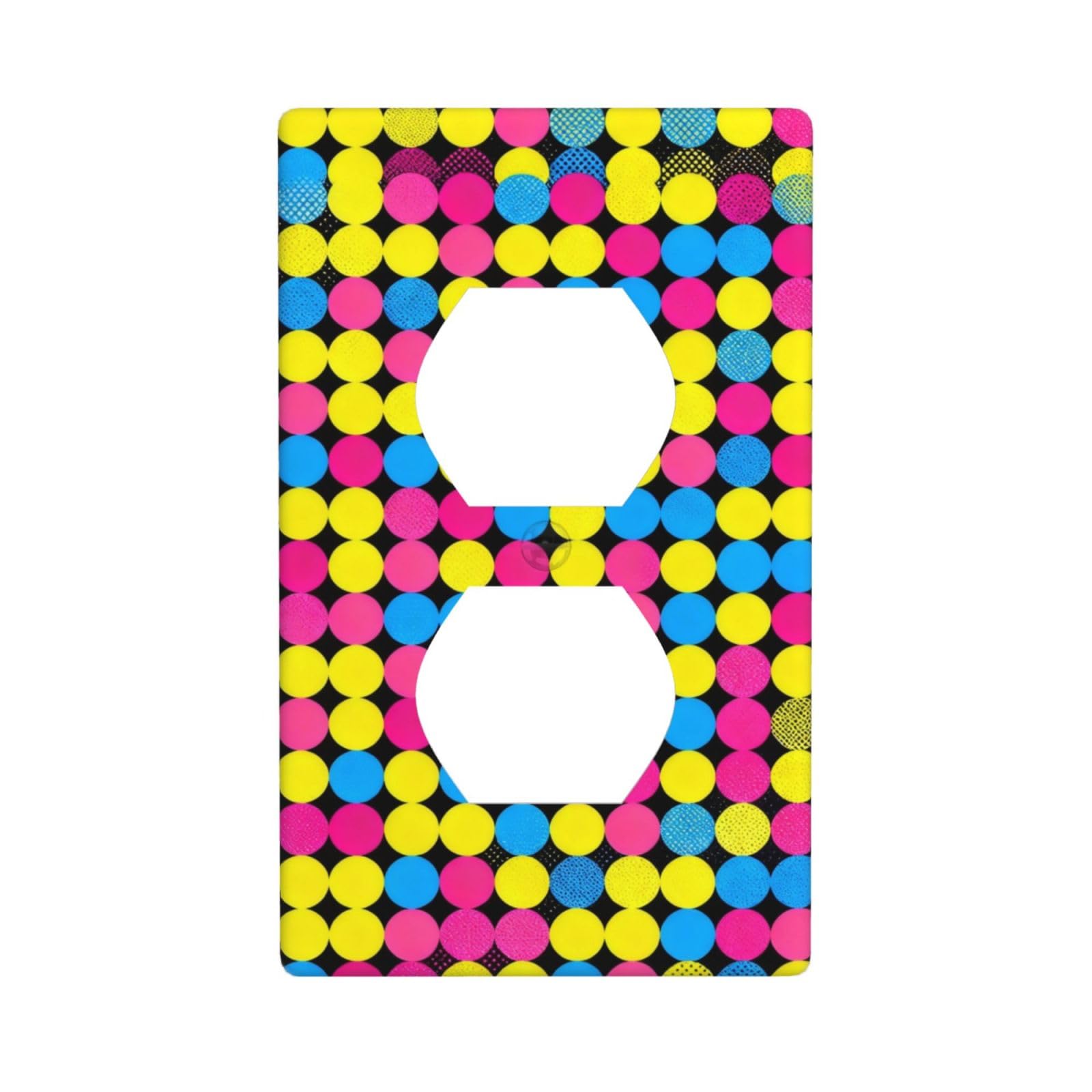 Polka Dot Grid Decorative Switch Plate Cover-Unbreakable Polycarbonate Wall Plate for Home Office, 1 Gang with Screws