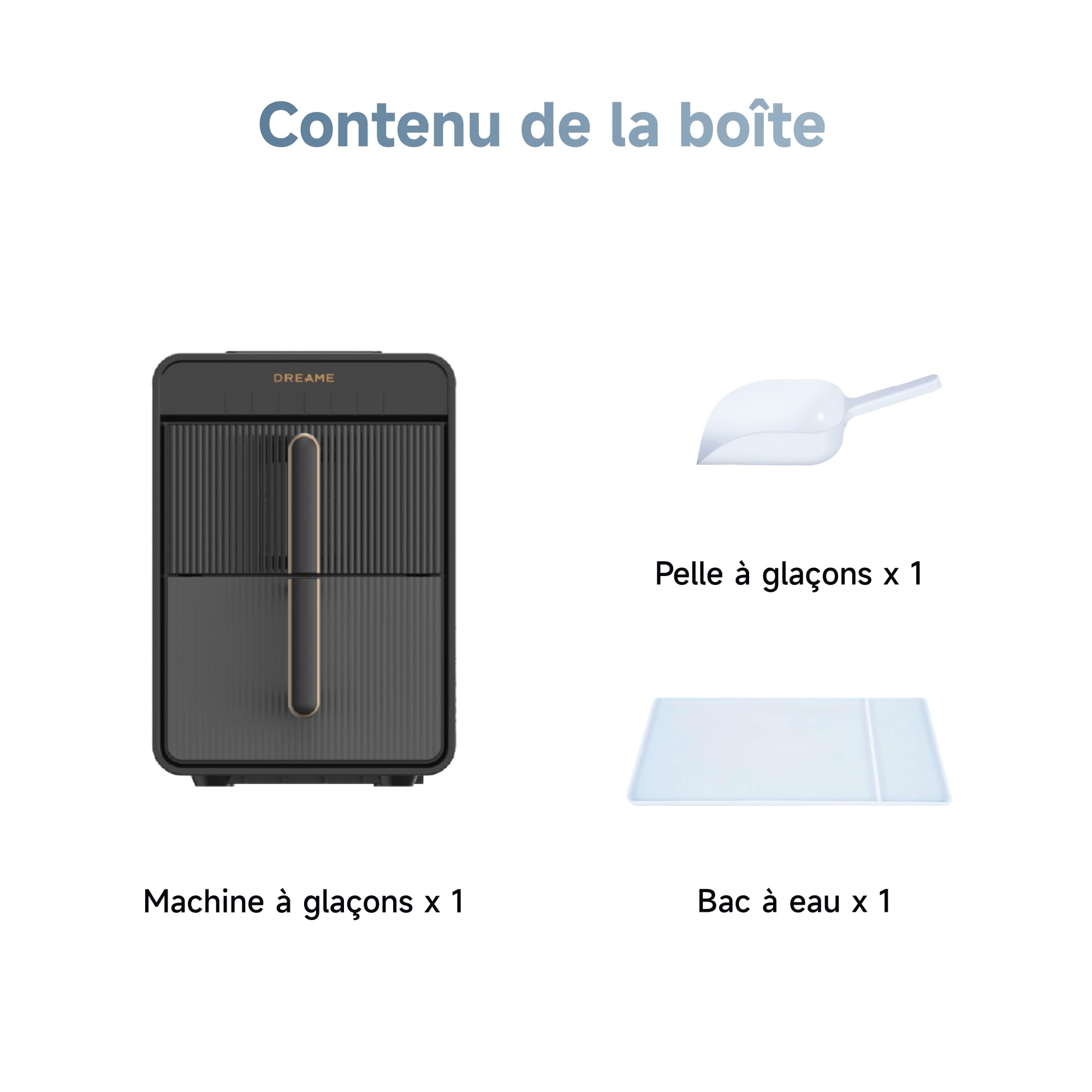 DREAME Aura Bullet Machine à Glaçons, Produisant des Glaçons en 6 Min, avec Réservoir et Panier Séparés, Deux Tailles de Glaçons, Commande Numérique, Éclairage LED et Mode Autonettoyage