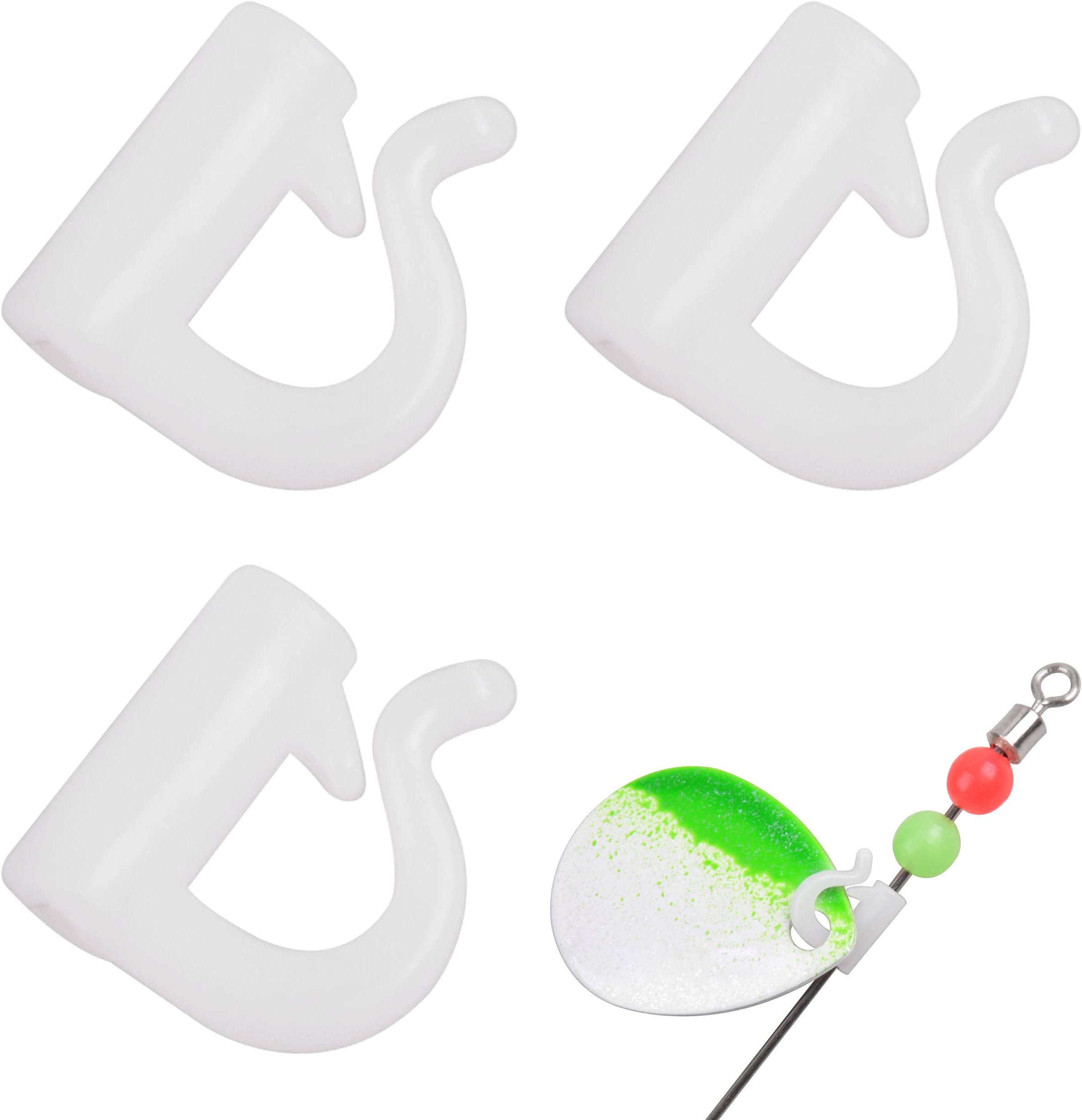 Quick Change Spinner Clevis - 100pcs Fishing Plastic Quick Snaps for Spinner Blades Plastic Fishing Clevis for Spinners Walleye Spinner Rig Crawler Harness Spinner Making Clevis Black/White