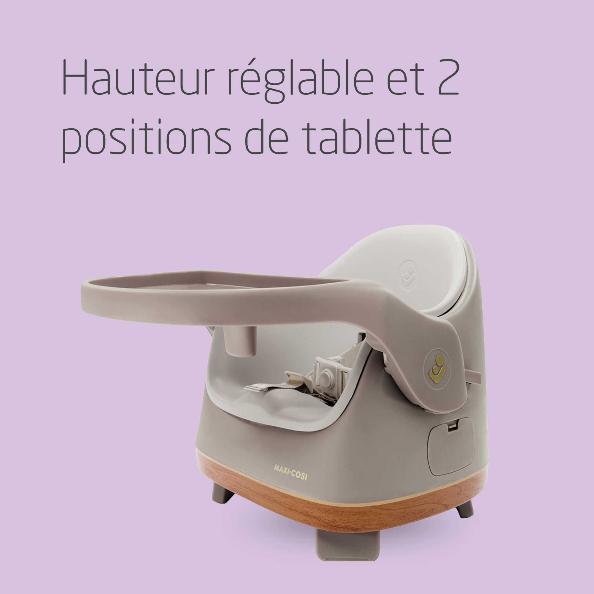 Maxi-Cosi Jay 2 en 1, Rehausseur Chaise Enfant, 6 mois - 3 ans, 9-15 kg, Rehausseur Chaise Bébé Portable, Tablette Réglable, Facile à Nettoyer, Design Compact, Spacieux, Elegance Beige