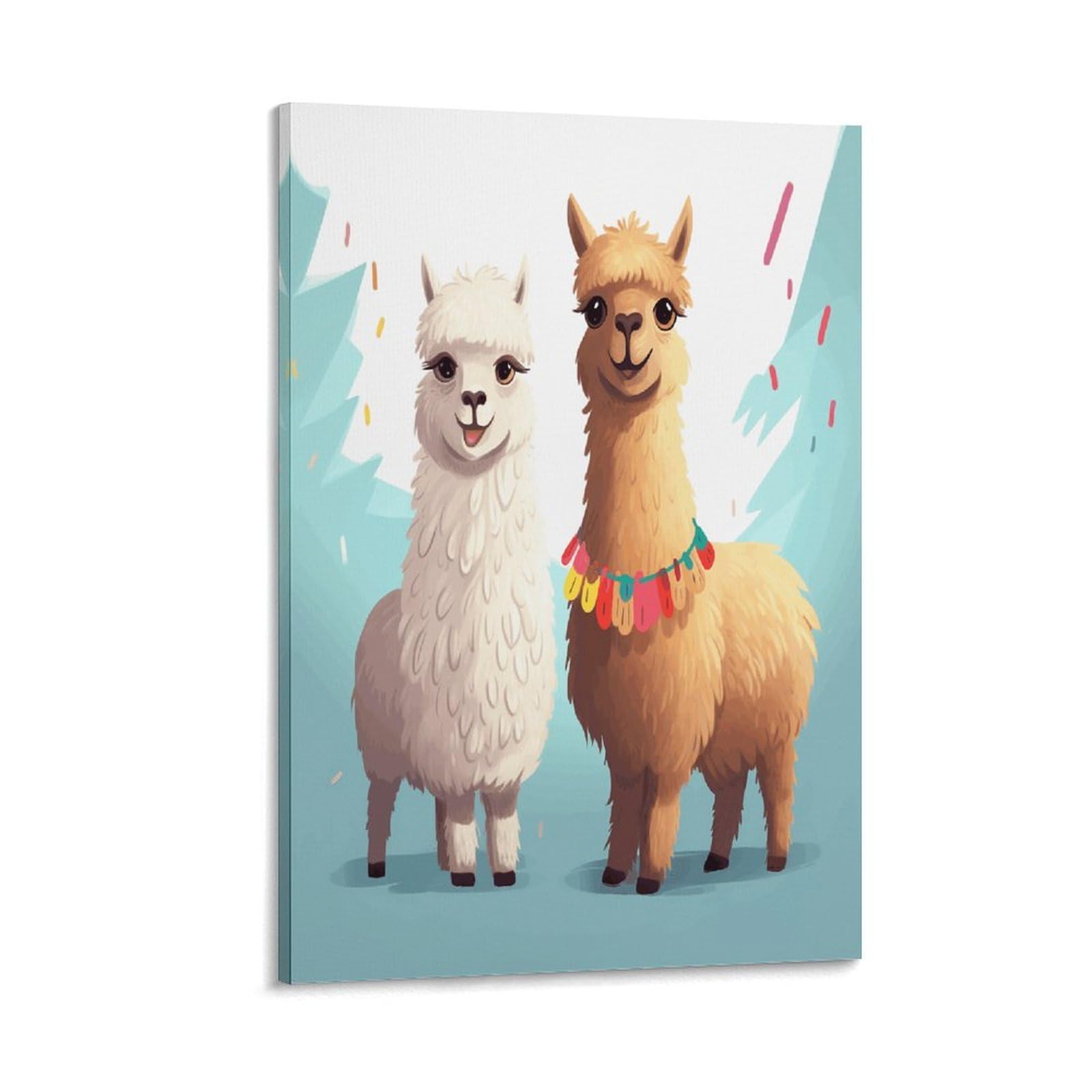 VstaDank Llama Alpaca Canvas Wall Art on Canvas Prints Artwork Exquisite Decor Artwork Hang Wall Picture Hangable Decor Painting Picture Printed Poster Art for Home Decor 16x24inch(40x60cm)