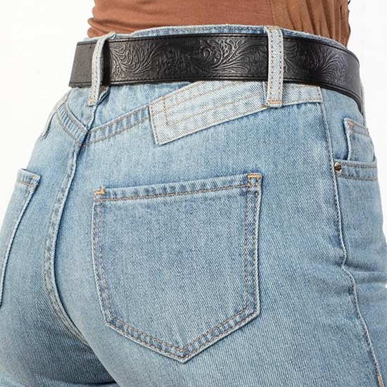 Rock & Roll Denim N Women's Star Backyoke Highrise Boot Denim, Light Wash3