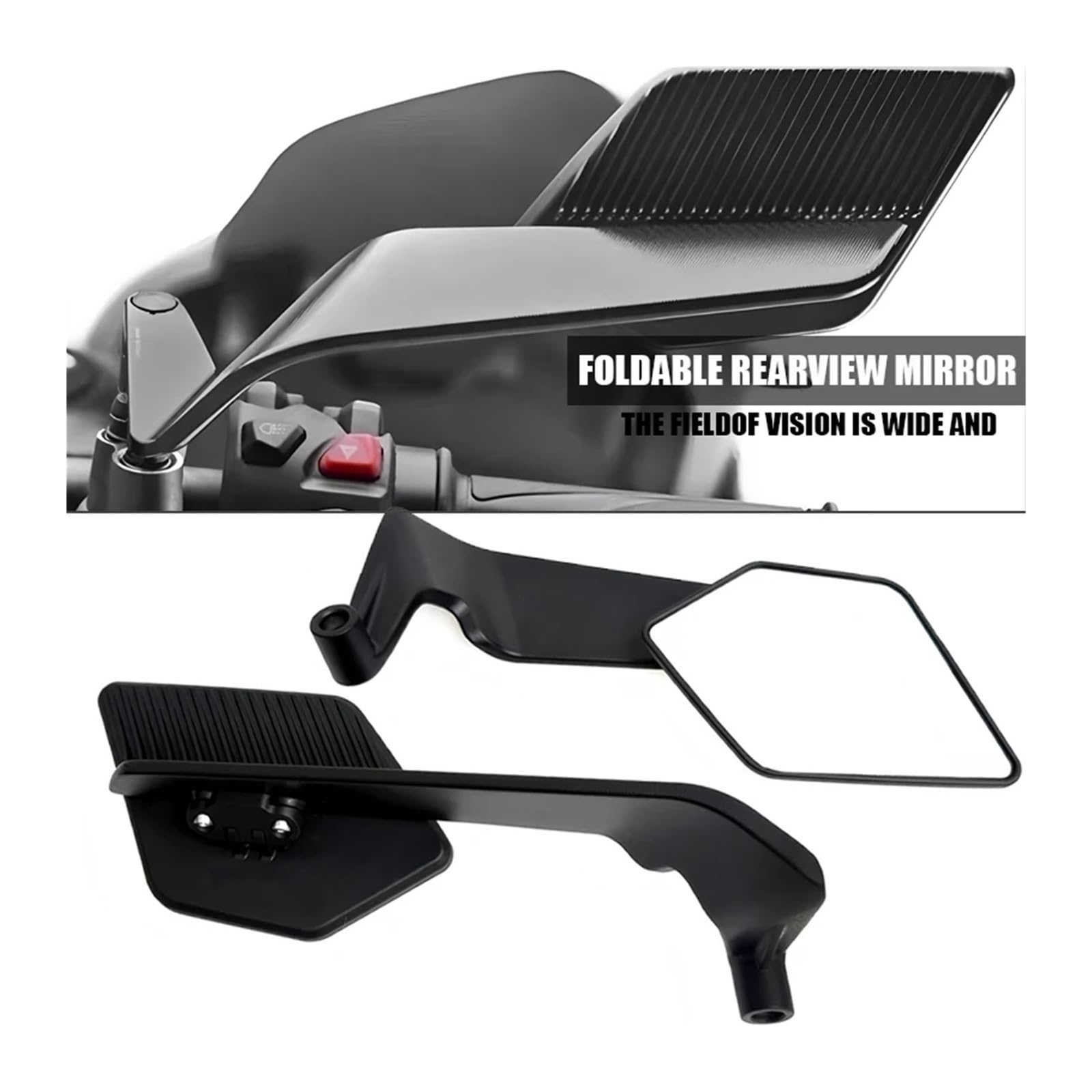 Moto Lusterko końcówkowe kierownicy Motocyklowa k Pasuje Do Suzuki GSXS750 GSXS1000 GSXS1000F GSX-S250 GSX-S150 Widok Z Boku Motocykla Składane Lusterko Wsteczne