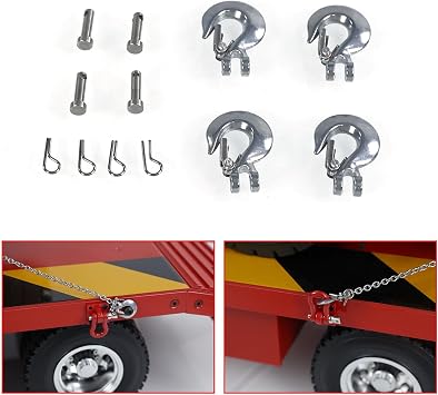 TOUCAN RC HOBBY 1/14 Metal Hooks for Remote Control Engineering Vehicles RC Truck Trailer Hydraulic Loader Wheeled Excavator Model Car