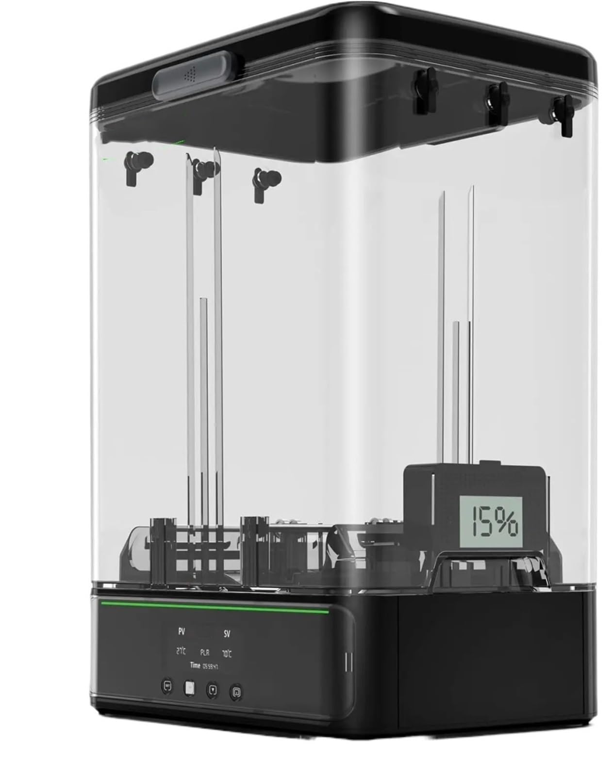 Caja seca for filamentos SUNLU SP2, for impresión 3D. Compatible con bobinas de 2 x 1 kg o 1 x 3 kg, 1,75-2,85 mm. Control inteligente de temperatura. Envío rápido.
