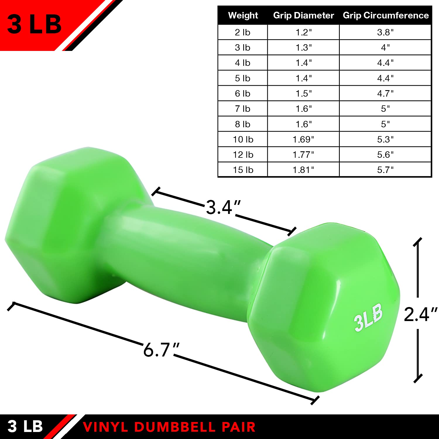 J-Fit 0,9 Kilogram manubri in Vinile Coppia