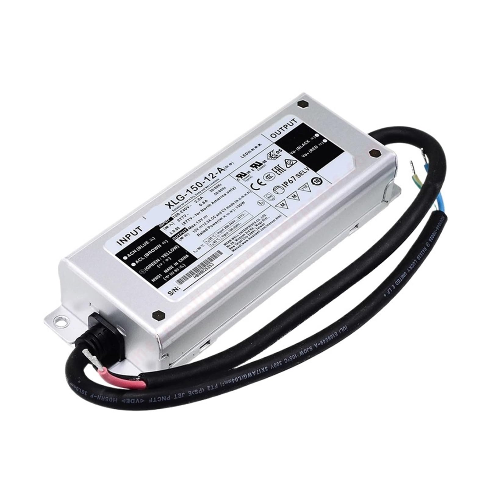 JJKKOZVQF XLG-150-12-A 150W/8.4-12v/6.5-12.5A Constant Voltage/Constant Current LED Driver