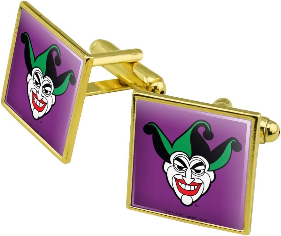 Batman Joker Symbol Square Cufflink Set - Silver or Gold