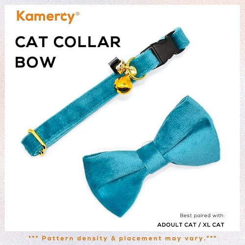 Miniatura 7 de Collares para gatos, collar de terciopelo turquesa para gato, collar de gato con dijes y campana, collar de seguridad para gatos