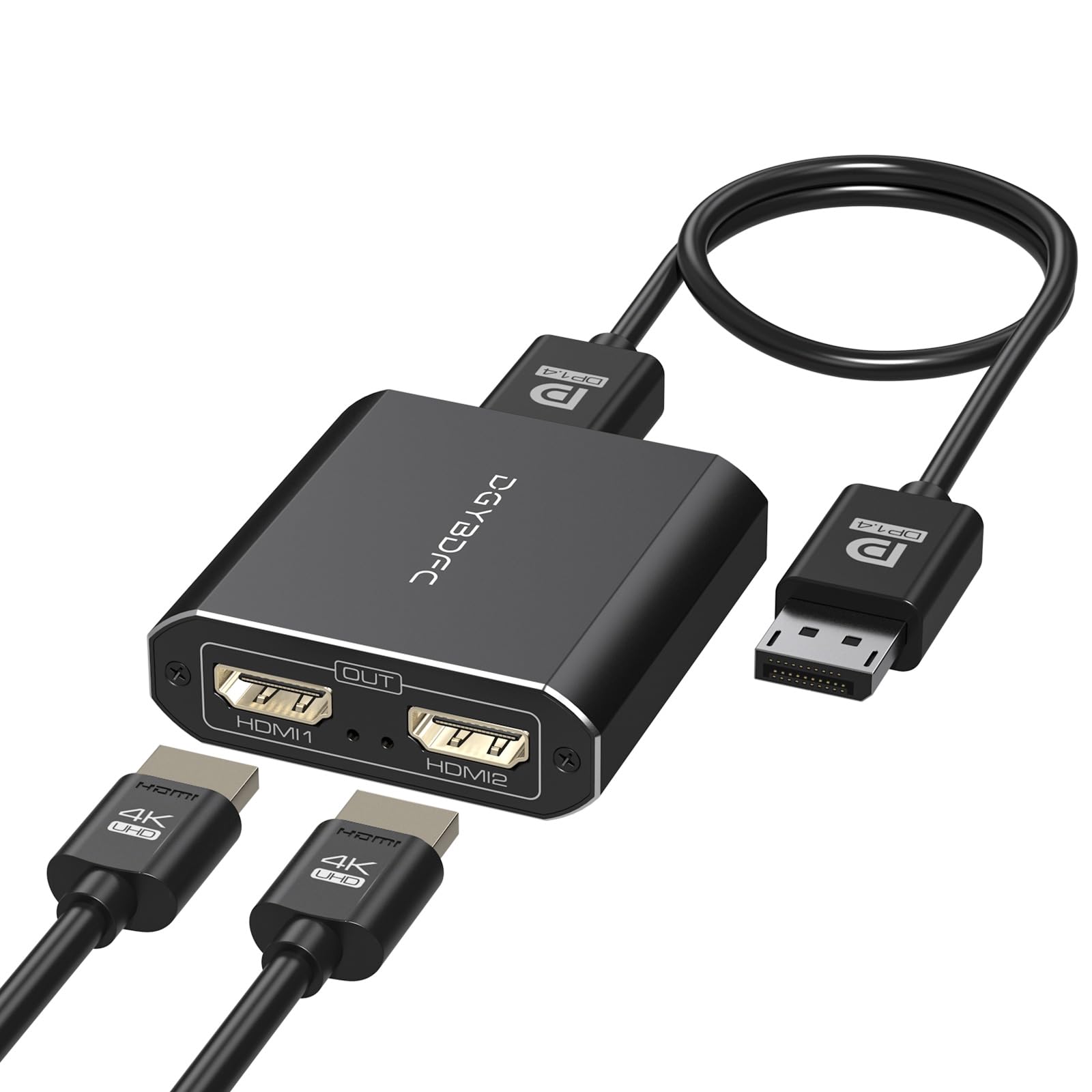 4k60hz Displayport To Dual Hdmi Adapter For Pc Laptop Graphics