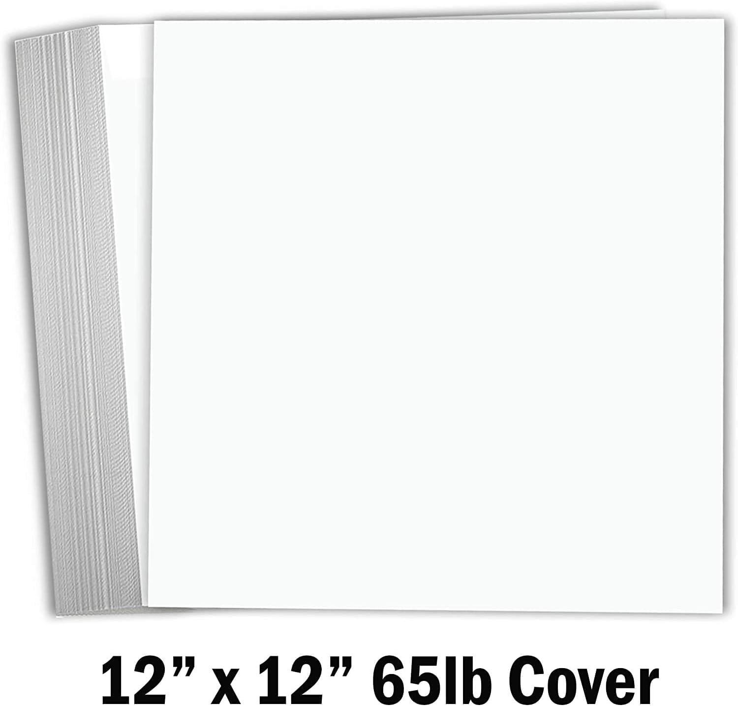 Hamilco White Cardstock Scrapbook Paper 12x12 65lb Card Stock – 50 Pack (Bright)