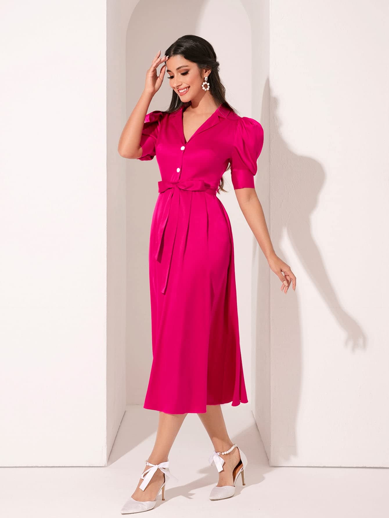 open lace back dress Amazon.com: Women's Dresses Puff Sleeve Belted Shirt Dress Dress for Women  (Color : Red, Size : X-Small) : Clothing, Shoes & Jewelry