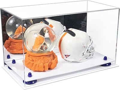 Better Display Cases Versatile Acrylic Display Case - Medium Rectangle Box with Mirror Case, Dark Blue Risers and White Base 15