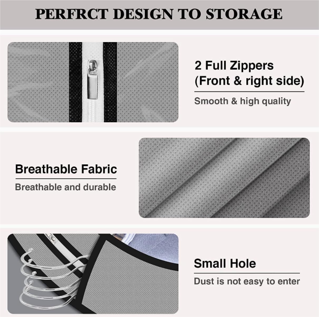 Bolsa de Traje Portatrajes 5 Bolsas Para Ropa De 40 Pulgadas, Bolsas Para Colgar Ropa Con Refuerzo De 6 Pulgadas, Fundas Para Trajes, Camisas Bolsas de Ropa