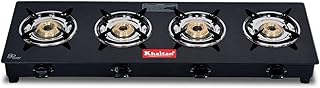 Khaitan 4B BP GIO Black Glass Manual Gas Stove (4 Burners) Price In India