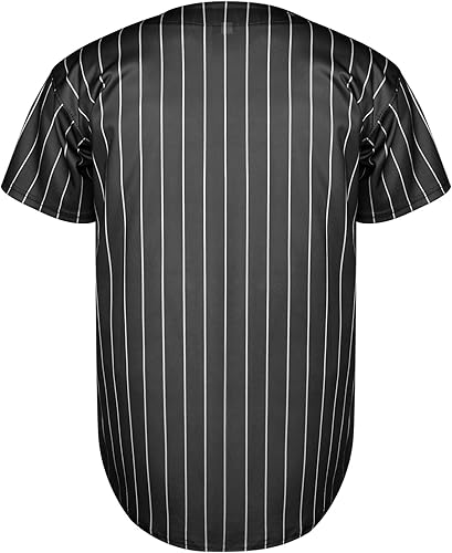 Miniatura 3 de Camiseta de béisbol en blanco con botones y manga corta estilo hipster hip hop