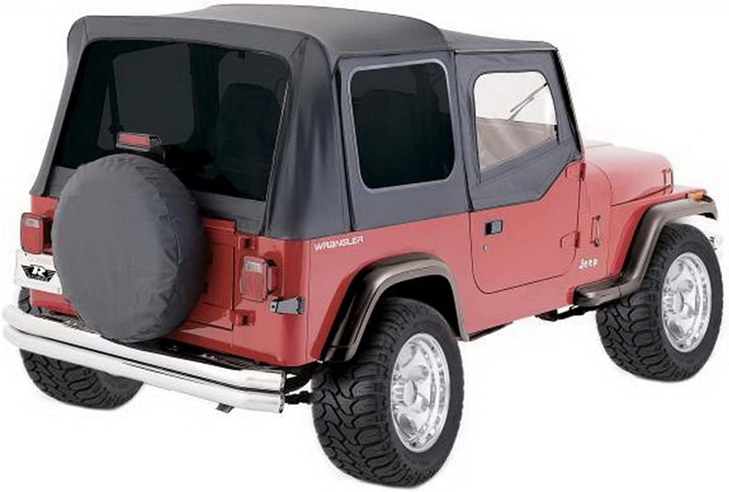 RAMPAGE PRODUCTS Large Spare Tire Cover for 30"-32" Tire | Black Denim, Vinyl | 773215 | Universal Fit