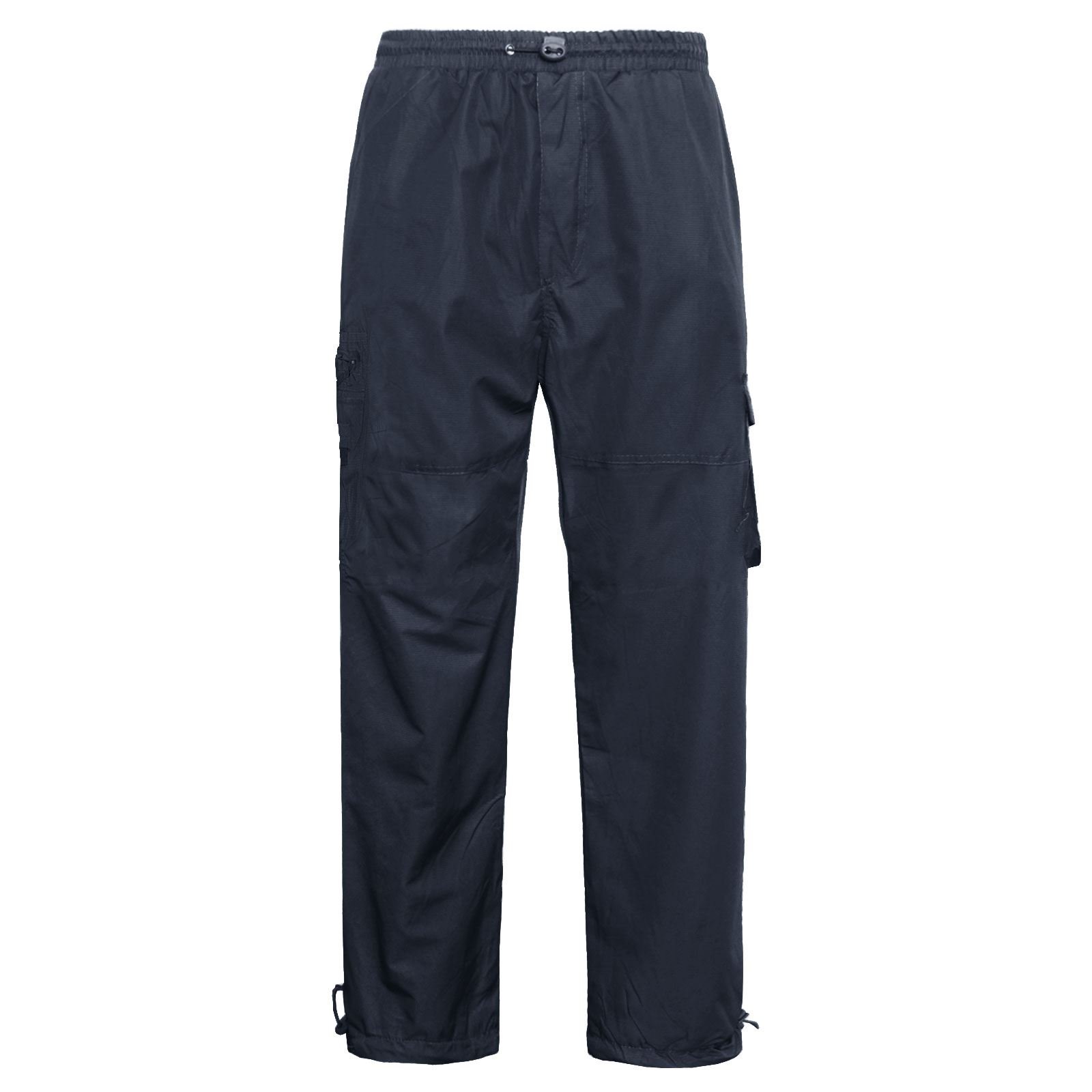 MENS CARGO WATERPROOF THERMAL FLEECE LINED PANTS COMBAT BIKER HIKING JOG BOTTOMS[Navy,XXXL]