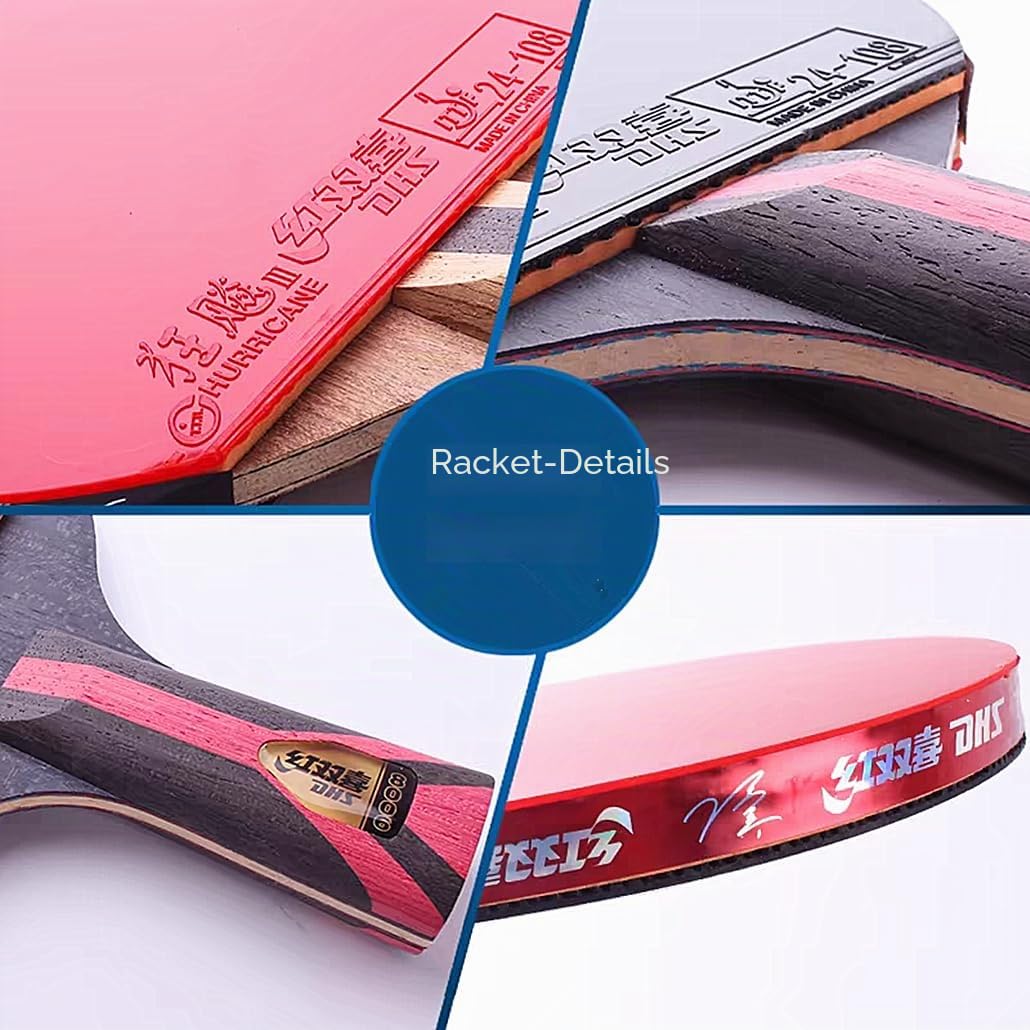 DHS 8 Star 8002 Profi Tischtennisschläger Ping Pong Paddel 5 Holz 2 Aryslate Carbon Fertigschläger