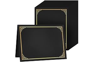 Sunee Certificate Folders, 8.5x11, Black, 30-Pack, New Pattern