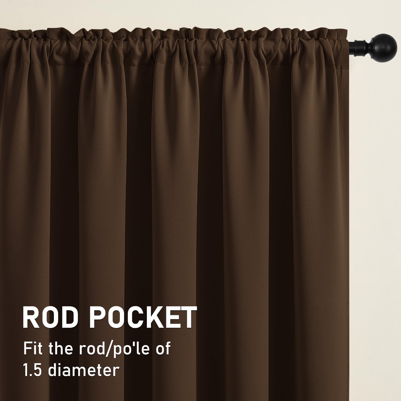 CUCRAF Blackout Curtains 63 inch Length 2 Panels Set - Image 3