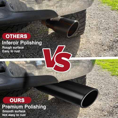 Image of 2.5 inchInlet 3 inch Outlet Slant Cut Black Exhaust Tip, 12 inch Length