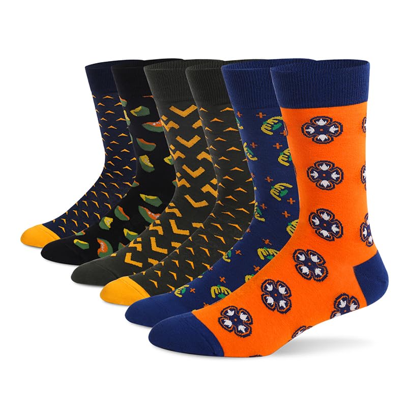 Image of HHX YONLEE Dress Socks 5 /6 /10 Pairs Crew Argyle Colorful Cotton Novelty Casual Happy Fun