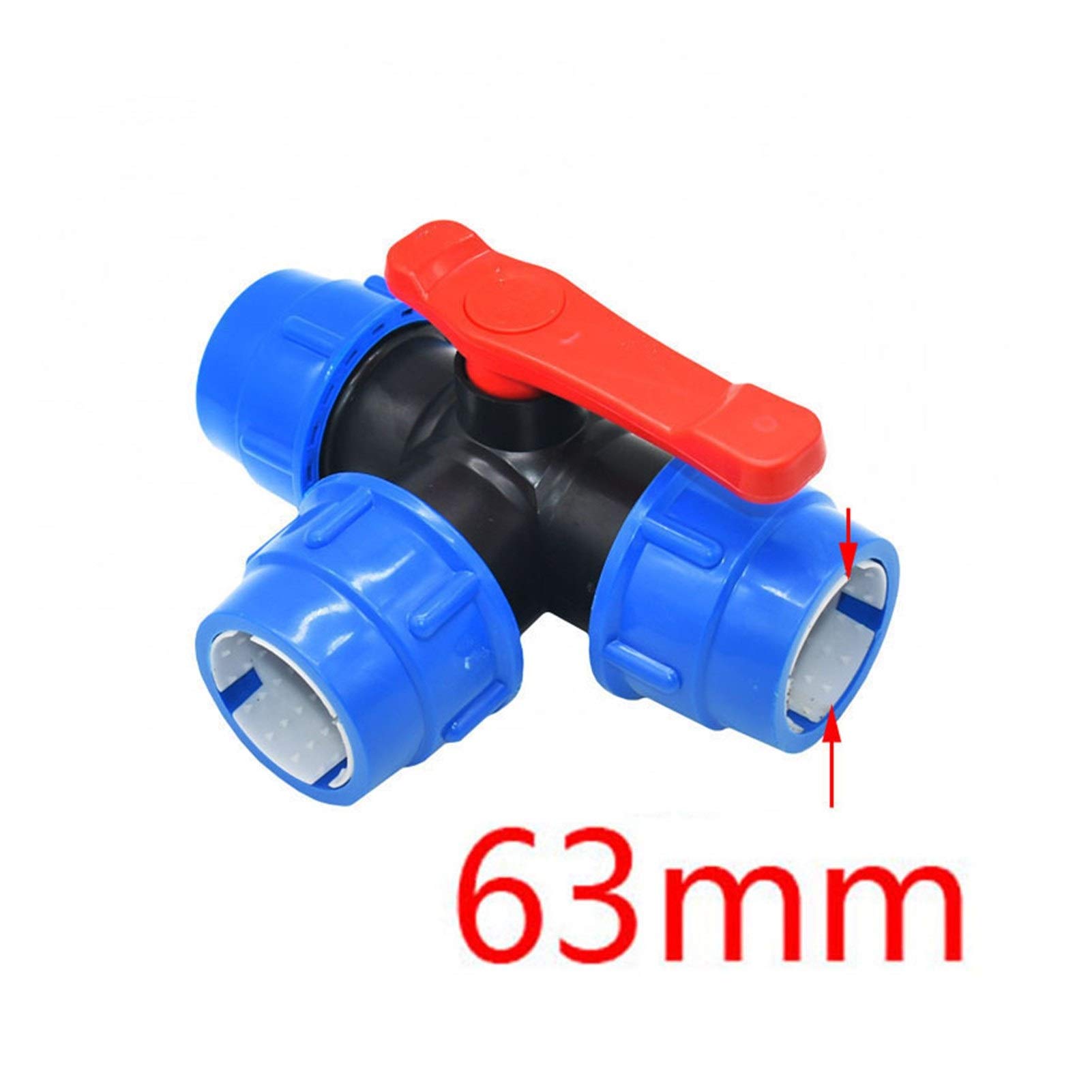 Schlauchverbinder T-Typ DN25 DN32 DN40 DN50 Dreiwegeverteiler Gartenhahn 32 mm 40 mm 50 mm 63 mm PVC PE-Rohr 3 Wasserrohrverbindung 1